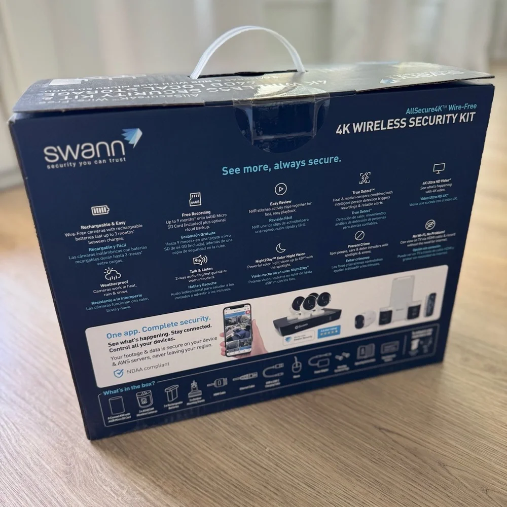 4K Wireless Security Kit with 64GB Local Storage - White